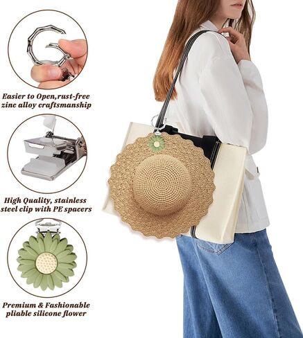 HATYDF Hat Clip for Travel, Hat Holder for Hanging Sunglasses, Car Keys Fits on Traveling Backpacks, Luggage, Purses, Bags, Totes, Hat Keeper Travel Accessories Silver in Saudi Arabia
