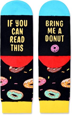 هابي بوب شوكولاتة مبتكرة للاطفال هدية مضحكة، If You Can Read This Socks، بني شوكولاتة، 7-12 سنة، بني شوكولاتة، 7-12 سنة in Kuwait
