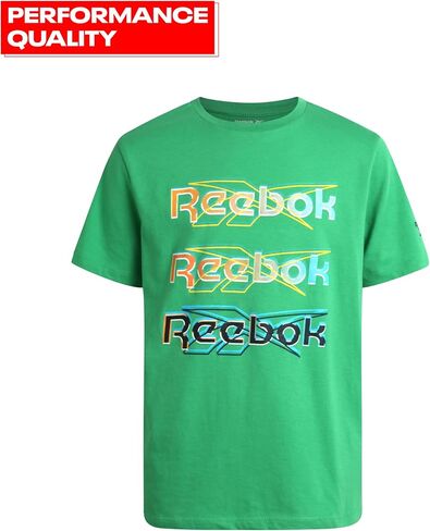 طقم شورت رياضي للأولاد من ريبوك - قطعتين تي شيرت بأكمام قصيرة وشورت رياضي - طقم ملابس صيفي كاجوال للأولاد (8-12) in Kuwait