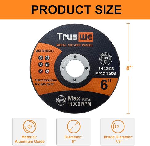 6 Inch Cut Off Wheels - 25 Pack Metal and Stainless Steel Cutting Wheel for Angle Grinder Ultra Thin Cut-Off Wheel Cutting Disc in Saudi Arabia