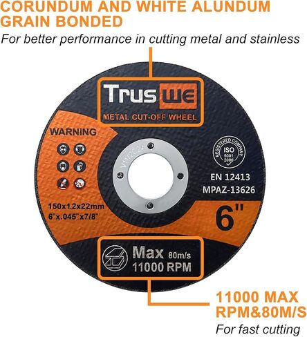 6 Inch Cut Off Wheels - 25 Pack Metal and Stainless Steel Cutting Wheel for Angle Grinder Ultra Thin Cut-Off Wheel Cutting Disc in Saudi Arabia