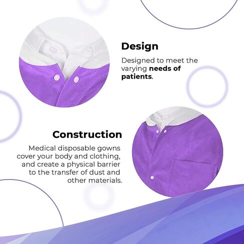 AMZ Disposable Lab Coats for Adults, Large. Pack of 10 Teal Blue SMS Knee Length Lab Coat Disposable. 45 GSM Disposable Coats Medical. Painting Lab Coat with Cuffs, Knit Collar, and 3 Pockets in Saudi Arabia