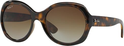 Ray-Ban Women's RB4191 Round Sunglasses, Black, 57mm in Saudi Arabia