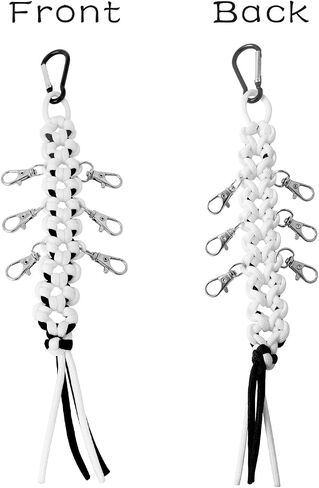 Cheer Bow Holder - Cheerleader Backpack Bow Organizer - Durable Paracord Hair Bow Hanger Cheer Bag Accessories - Cheerleading Gift for Cheer Teams - White/Black 1 Pack in Kuwait