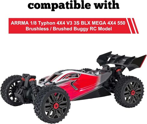 Hobbypark حامل جناح ألومنيوم معدني لـ Arrma Typhon 3S 4WD V3 MEGA (أسود) in Saudi Arabia