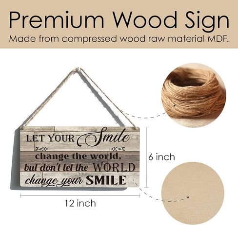 Positive Sign Farmhouse Everything is Figureoutable Wooden Hanging Sign Rustic Retro Wall Art Decor Home Decoration 12 x 6 Inches in Saudi Arabia