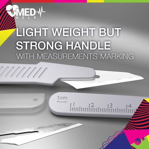 Disposable Scalpel 10 Dermaplaning Tool Scalpel Blades 10 with Plastic Handle, High Carbon Steel Dermablade Blades #10 Surgical Blades, Scaple - Box of 10 in Saudi Arabia