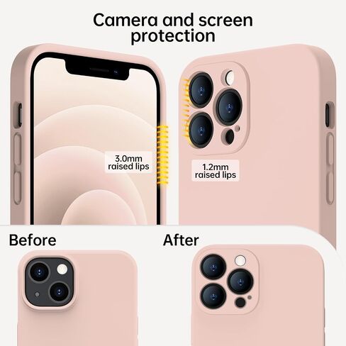 حافظة مصممة لهاتف iPhone 12 Pro - حماية محسنة للكاميرا - بطانة ناعمة من الألياف الدقيقة بالداخل - حافظة هاتف واقية مقاومة للصدمات من السيليكون السائل مقاس 6.1 بوصة للرجال والنساء والفتيات، أزرق بورسلين in Saudi Arabia