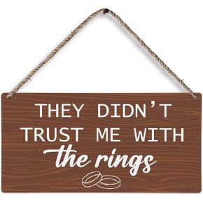 huester Ring Bearer Sign, Wedding Signs Wood Plaque Sign, Ring Bearer Gifts, Wedding Home Decor, Wedding Decorative Signage, Just Wait ‘Till You See My Auntie Wall Hanging Decor, 12x6 inches