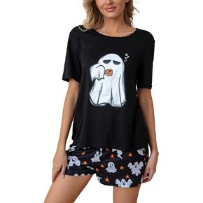 Leevuyu Women Cute Pajamas Short Sleeve Tops and Shorts Pajamas Set Sleepwear