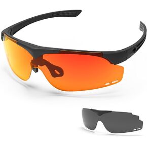 Shooting Glasses with Case Anti Fog Hunting Safety Glasses for Men Women - Black Lens
