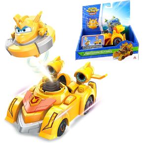 Alpha Group Super Wings Golden Boy Spinning Battling Tops & Cars Toys, Yellow Car Toys for Kids Age 3+, Little People Race Toy Cars for Boys and Girls, Best Gifts for Kids Boys Girls