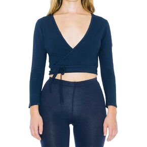 American Apparel Women Cotton Spandex Julliard Long Sleeve Top, White, Large