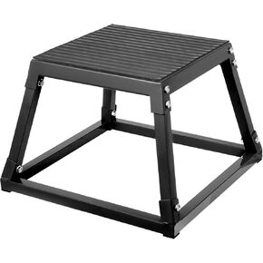 VEVOR Plyometric Platform Box, 12/18/24/30 Inch Plyometric Jump Box, Fitness Steel Plyo Box for Home Gym Jump Training, Crossfit, Conditioning, Strength Training, Black