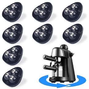 8Pcs Mini Caster Wheels for Small Kitchen Appliances Rollers, 360°Rotation Self Adhesive Caster Wheels, Mini Swivel Wheels, Stainless Steel Rollers Universal Wheel for Coffee Maker,Storage Bins,Black