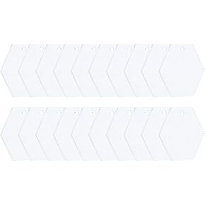 PATIKIL Acrylic Ornament, 20 Pack Plastic Clear Blank Christmas Tree Ornament Keychain Transparent Pendant Hanging Decoration for Custom DIY 1mm Thick
