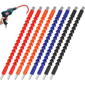 8 Pcs Flexible Drill Bit Extension 1/4" 11.6 Inch Superbit Extensions for Drills Screwdriver Soft Shafts Flexible Shaft Extension Bit for Universal Drill Connection
