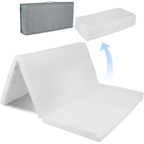 Waterproof Pack and Play Mattress, Portable Toddler Bed Mattress for Baby, 38 X 26 in Playpen Mattress, Foldable Baby Mattress with Travel Bag & Washable Cover, 1.5 inches