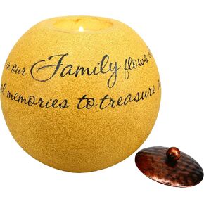 Pavilion Gift Company 5676 Comfort Candles 5-Inch Round Candle Holder, Family