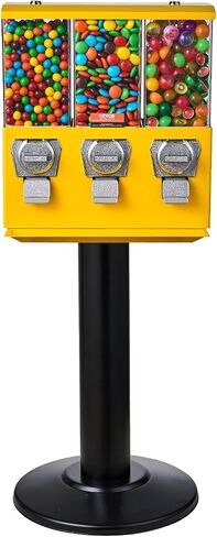 VEVOR Candy Vending Machine, Triple Compartment Candy Dispenser, Commercial Gumball and Candy Machine for Business with Iron Stand, Coin Operated Gumball Bank for Toy Capsules Bouncy Balls Candy in Saudi Arabia