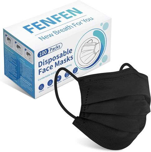 Disposable Face Mask For Adults - 100 Pack Individually Wrapped,4 Ply Protection Face Masks,Colorful Face Masks Disposable in Kuwait
