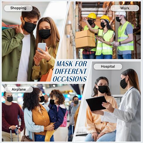 Disposable Face Mask For Adults - 100 Pack Individually Wrapped,4 Ply Protection Face Masks,Colorful Face Masks Disposable in Kuwait