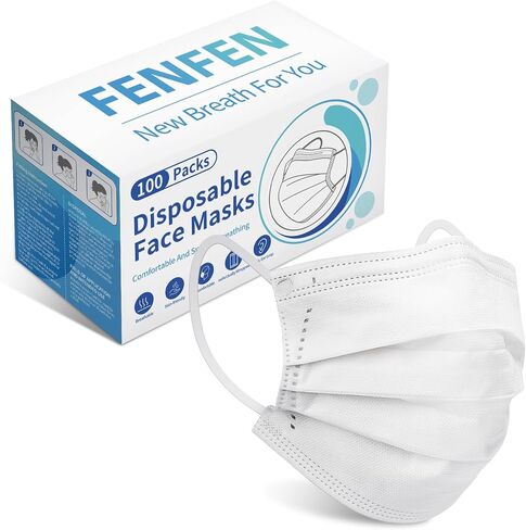 Disposable Face Mask For Adults - 100 Pack Individually Wrapped,4 Ply Protection Face Masks,Colorful Face Masks Disposable in Kuwait