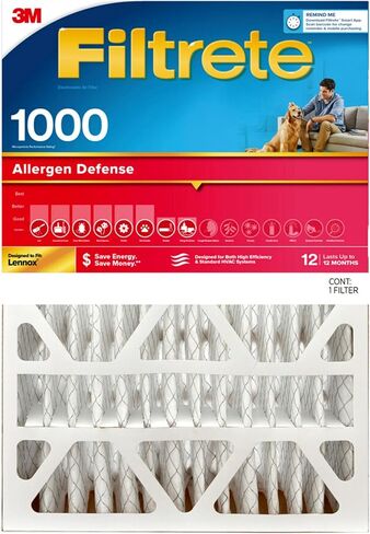 Filtrete 16x25x5 Air Filter, MPR 1000, MERV 11, Micro Allergen Defense 12-Month Pleated 5-Inch Air Filters, 2 Filters in Saudi Arabia