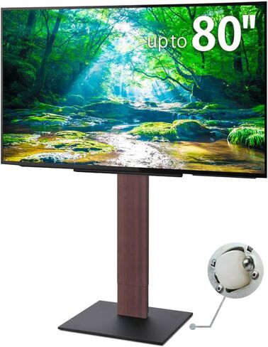 V5 نوع عالي | حامل تلفزيون عالمي محمول متدحرج ياباني قائم بذاته مقاس 32-80 بوصة مع عجلات مخفية | الساتان الأسود in Kuwait