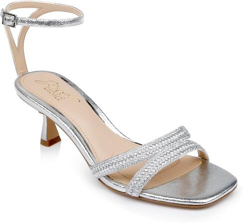 Jewel Badgley Mischka Hayzel Metallic Kitten Heel Sandal in Kuwait