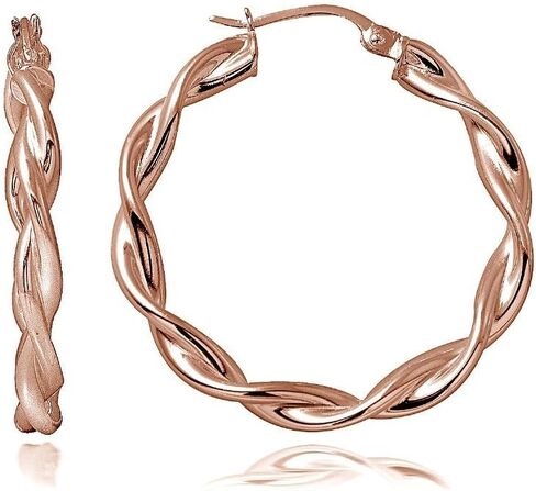 Hoops & Loops Sterling Silver 3mm Twist Polished Small Hoop Earrings in Saudi Arabia