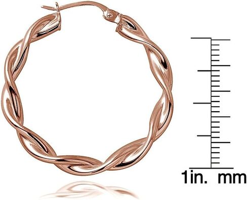 Hoops & Loops Sterling Silver 3mm Twist Polished Small Hoop Earrings in Saudi Arabia
