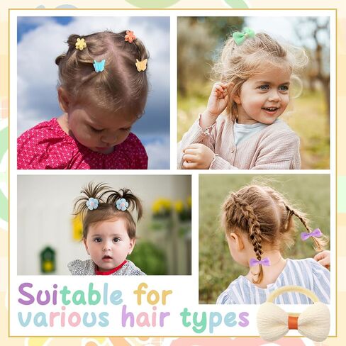 56 قطعة من ربطات شعر الأطفال الصغار، ربطات شعر قطنية للأطفال مع فيونكات شعر للفتيات وربطات شعر مرنة على شكل زهرة للفتيات الصغيرات والرضع وإكسسوارات شعر البنات in Kuwait