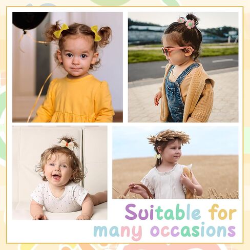 56 قطعة من ربطات شعر الأطفال الصغار، ربطات شعر قطنية للأطفال مع فيونكات شعر للفتيات وربطات شعر مرنة على شكل زهرة للفتيات الصغيرات والرضع وإكسسوارات شعر البنات in Kuwait