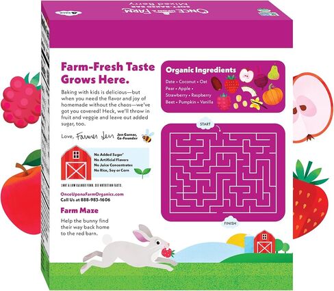 Once Upon a Farm Organic Soft Baked Kids' Bars, Mixed Berry | 8 boxes in Saudi Arabia