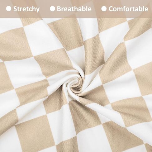 DILIMI Nursing Pillow Cover, Stretchy Removable Case for Breastfeeding Pillows, Ultra Soft Comfortable Slipcover for Baby Girl and Boy, Light Brown Checkerboard in Saudi Arabia