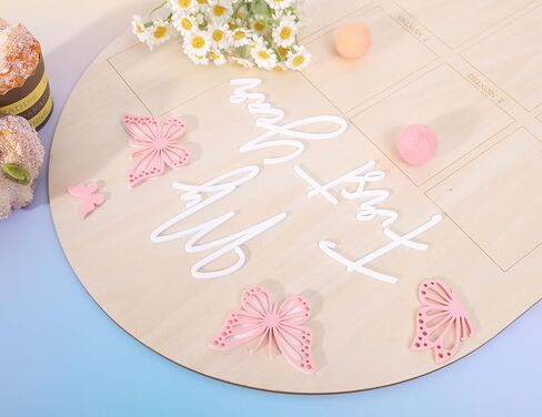 My First Year Wood Photo Board - Butterfly 1st Birthday Party Decorations,One Year Photo Milestone Board,Baby Girl 1-12 Months Photo Wooden Board,Butterfly Milestone Board Baby Shower in Kuwait