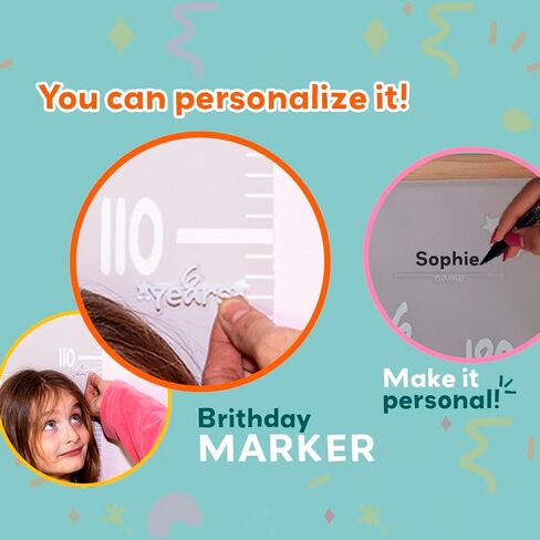 Personalized Growth Chart for Wall with Stickers, Customizable Height Chart for Kids, Canvas Growth Chart, Keepsake for Babies and Toddlers, Perfect Height Measurement for Kids. in Saudi Arabia