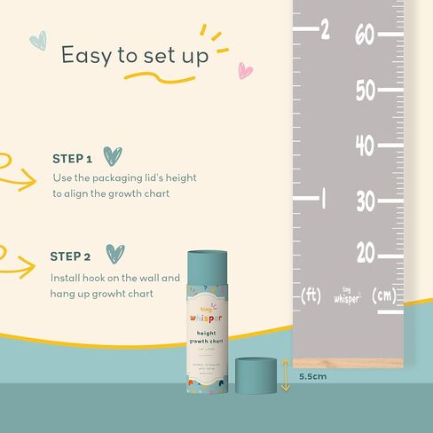 Personalized Growth Chart for Wall with Stickers, Customizable Height Chart for Kids, Canvas Growth Chart, Keepsake for Babies and Toddlers, Perfect Height Measurement for Kids. in Saudi Arabia