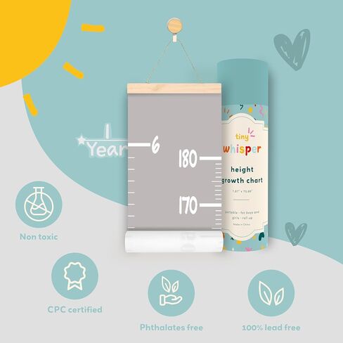 Personalized Growth Chart for Wall with Stickers, Customizable Height Chart for Kids, Canvas Growth Chart, Keepsake for Babies and Toddlers, Perfect Height Measurement for Kids. in Saudi Arabia