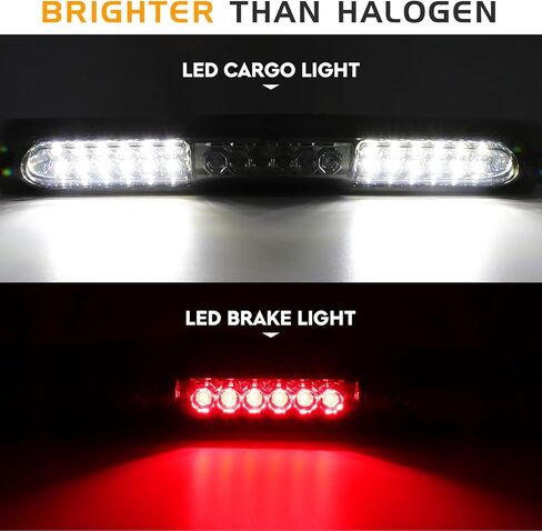 LED Tail Light (Red) + 3rd Brake Light (Smoke) Fit for Ford F-150 F150 2004-2008 [Factory Halogen Model] Fleetside Styleside, Driver + Passenger Side Taillights and High Mount Stop Light, 3 Pcs in Saudi Arabia