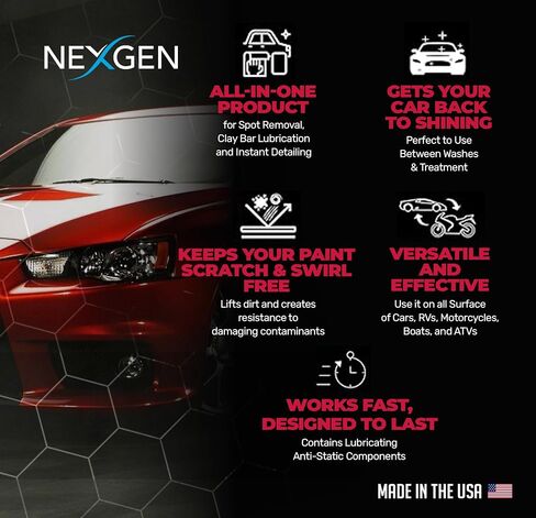 Nexgen Quick Detail Spray — All-in-One Spot Removal, Clay Bar Lubrication, Instant Detailing — Professional-Grade Cleaner for Cars, RVs, Motorcycles, Boats, and ATV’s — 1 Gallon Jug in Saudi Arabia