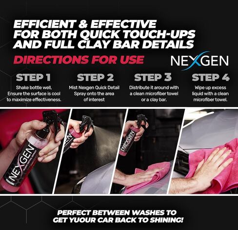 Nexgen Quick Detail Spray — All-in-One Spot Removal, Clay Bar Lubrication, Instant Detailing — Professional-Grade Cleaner for Cars, RVs, Motorcycles, Boats, and ATV’s — 1 Gallon Jug in Saudi Arabia