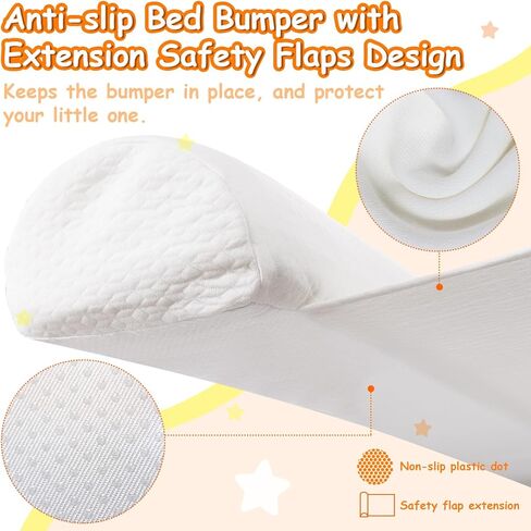omzer Bed Guard Rail for Toddlers: Foam Bed Rail with Non-Slip Machine Washable Cover - Bed Side Rails for Kids Baby Bed Rails Guards for King Queen Twin Full Beds in Kuwait