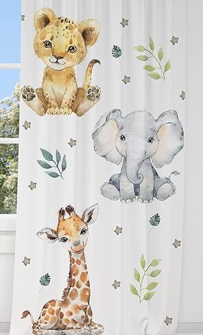 Baby Safari Animals Baby Boy Room Curtain Nursery Curtains Window Curtains (Pair of - 51" x 84") in Saudi Arabia