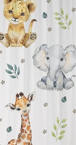 Baby Safari Animals Baby Boy Room Curtain Nursery Curtains Window Curtains (Pair of - 51" x 84") in Saudi Arabia