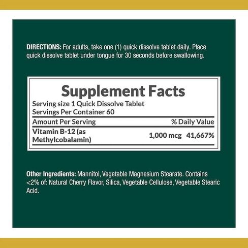Nature's Bounty B-12 1000 mcg Microlozenges 60 ea (Pack of 2) in Saudi Arabia