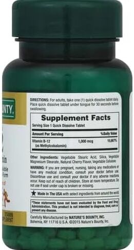 Nature's Bounty B-12 1000 mcg Microlozenges 60 ea (Pack of 2) in Saudi Arabia