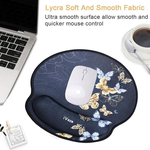 Ergonomic Mouse Pad Wrist Rests Support, Non Slip Mousepads with Gel Cushion Wrist Support,iVeze Comfortable Durable Mouse Pads for Home Office Efficient Working Easy Typing & Pain Relief (Galaxy) in Kuwait