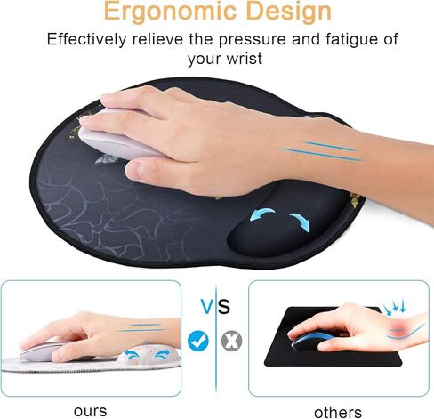 Ergonomic Mouse Pad Wrist Rests Support, Non Slip Mousepads with Gel Cushion Wrist Support,iVeze Comfortable Durable Mouse Pads for Home Office Efficient Working Easy Typing & Pain Relief (Galaxy) in Kuwait